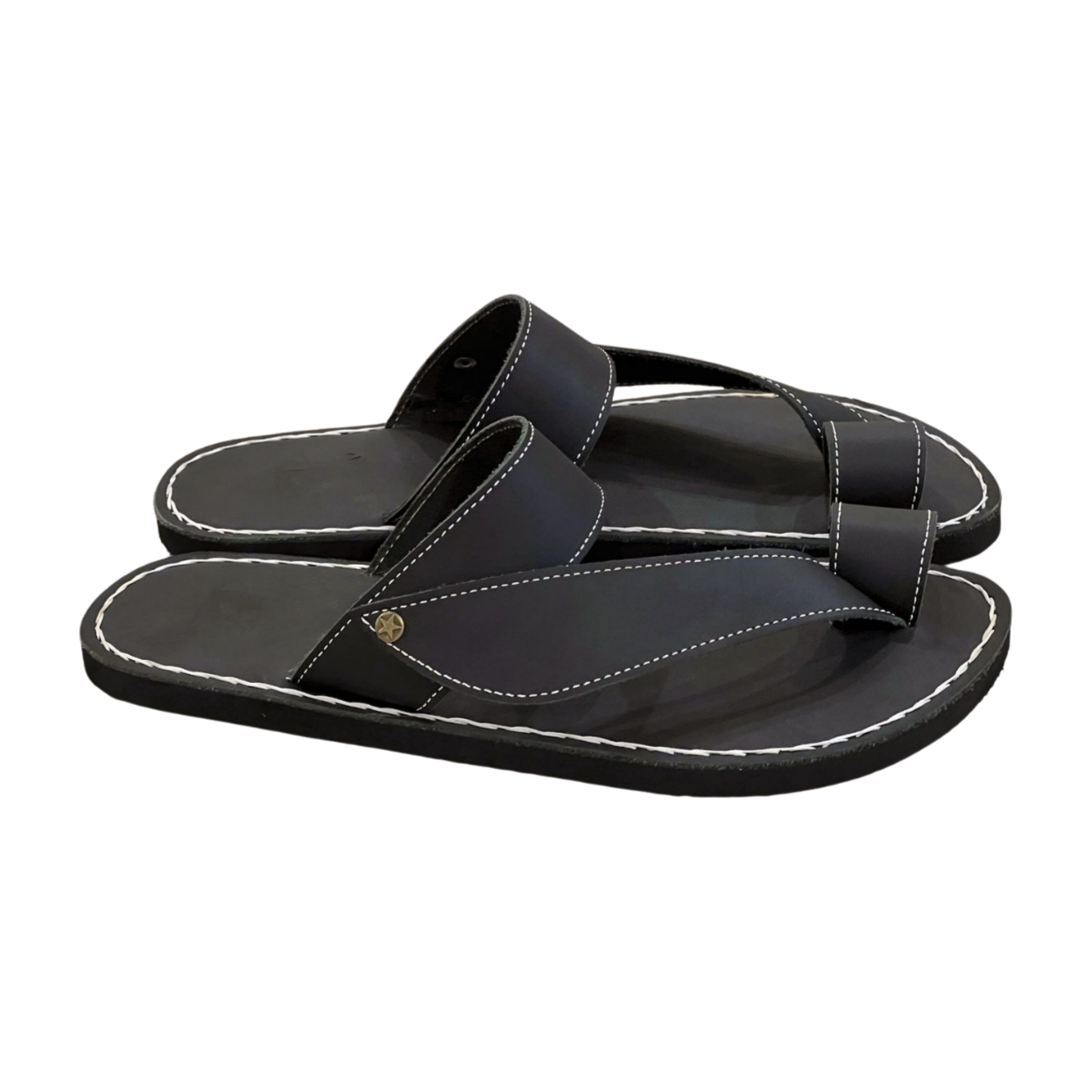 Black Toe Strap - Women Leather Sandals