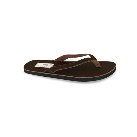 Brown Buffalo Nubuck Leather Flip Flops - Women