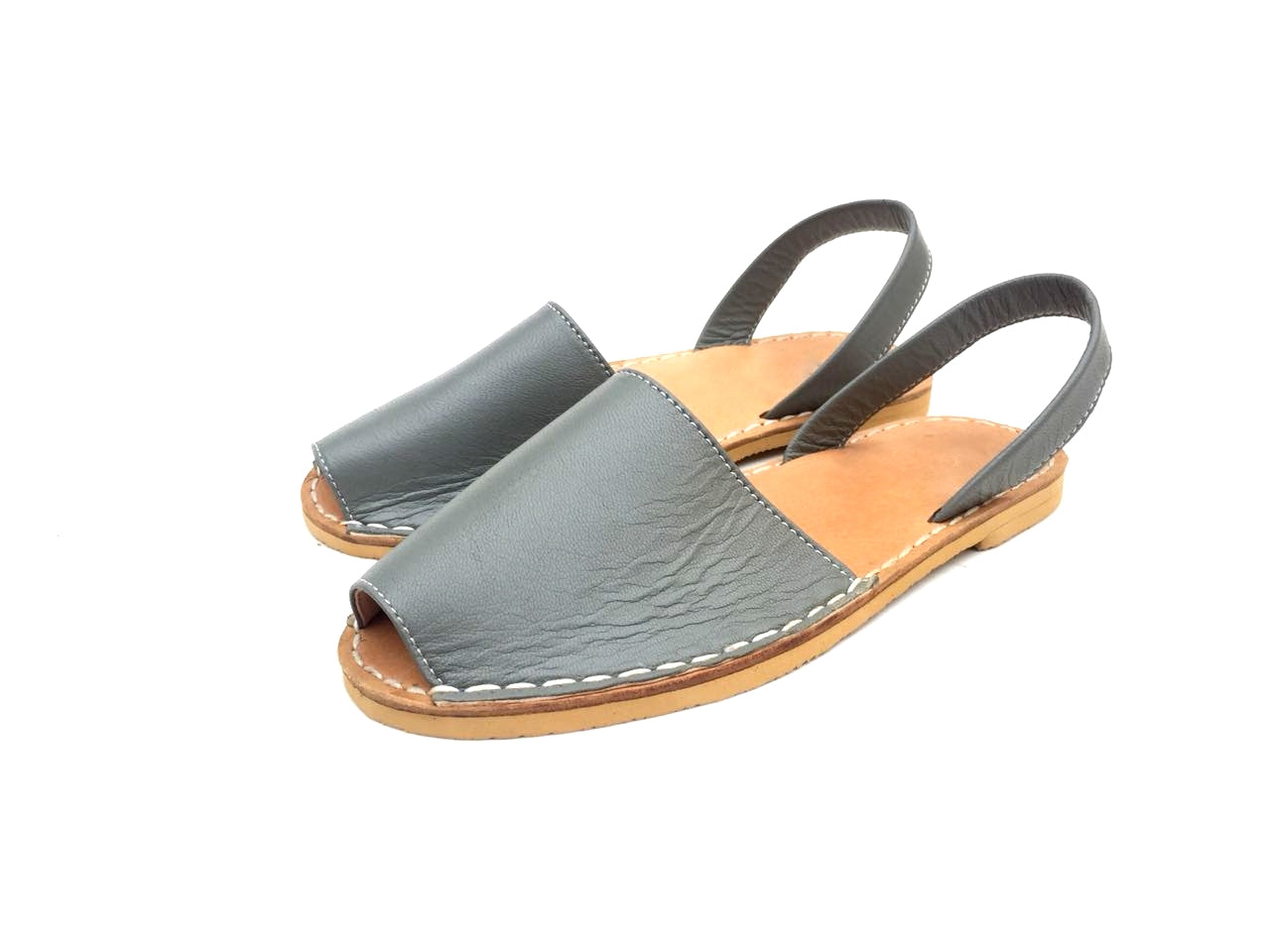 Grey Avarcas - Women Leather Sandals