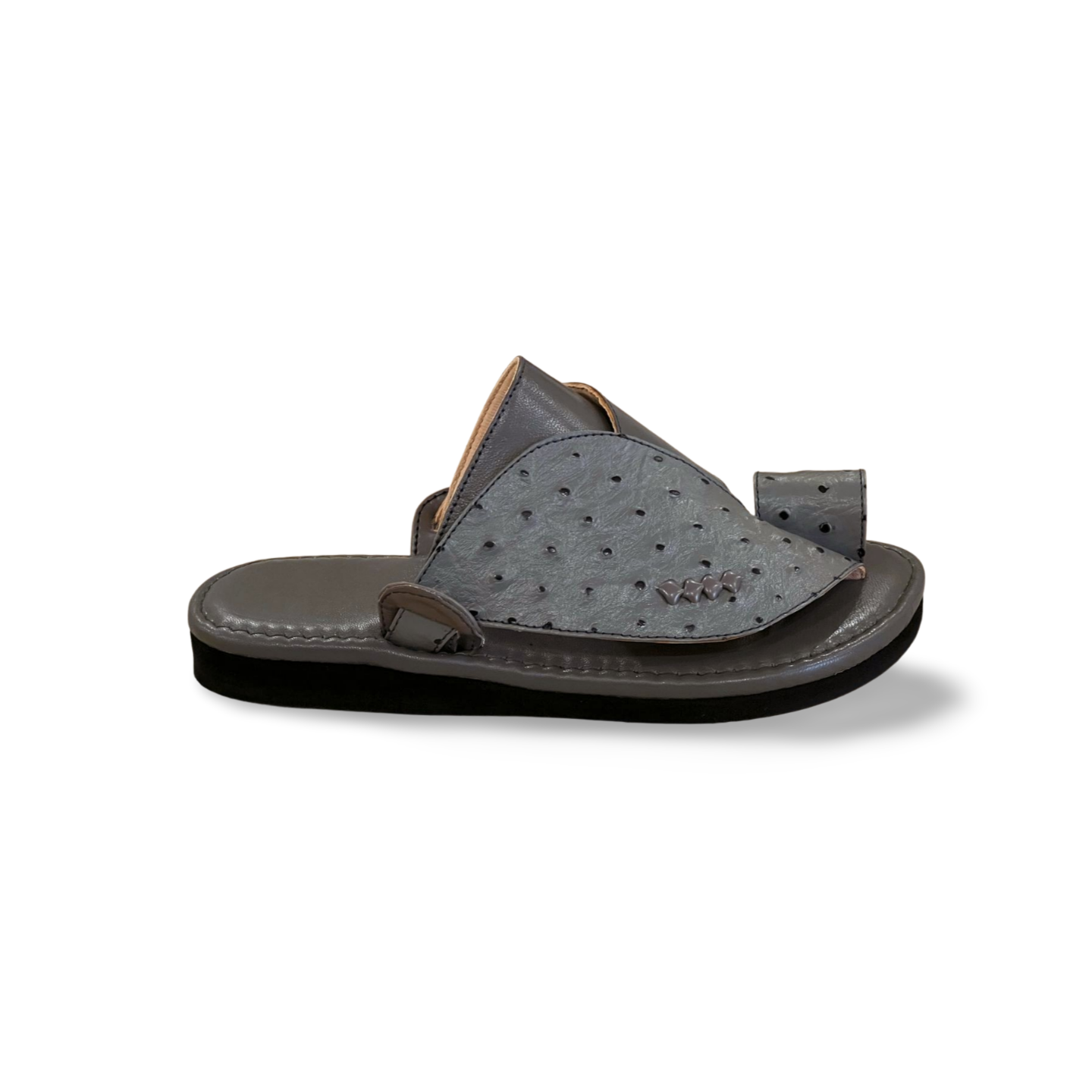 Grey Ostritch - Men Leather Sandals