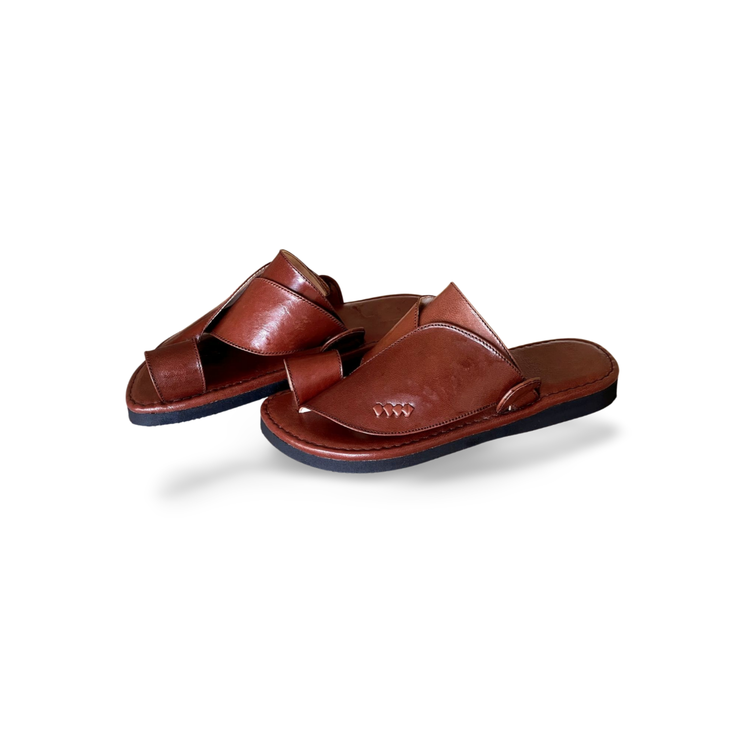 Brown Goat Leather Saudi Style Shoes - MEN