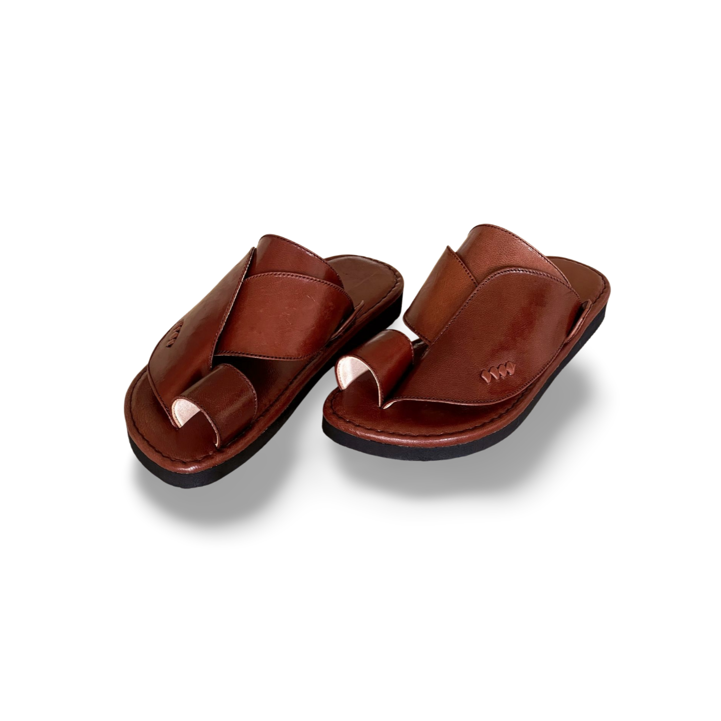 Brown Goat Leather Saudi Style Shoes - MEN