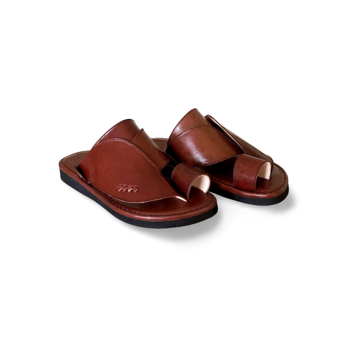 Brown Goat Leather Saudi Style Shoes - MEN