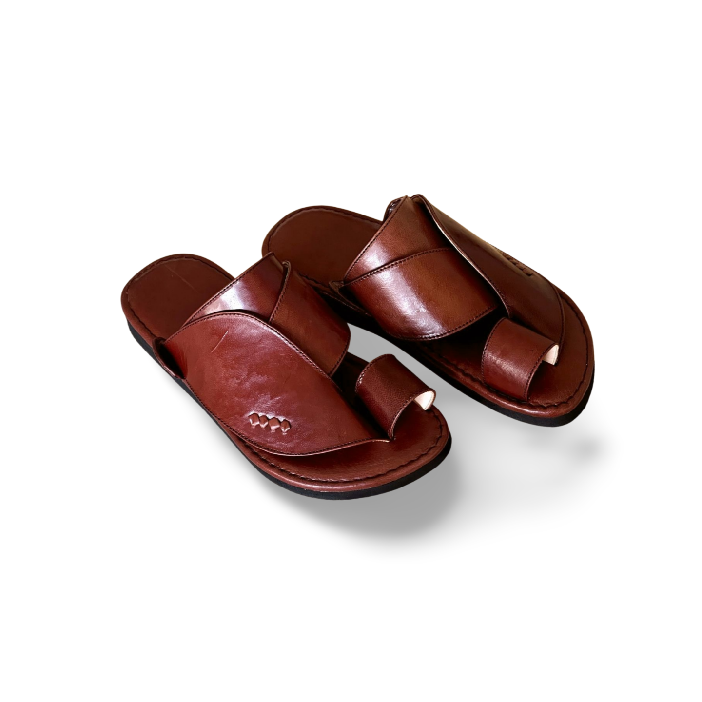 Brown Goat Leather Saudi Style Shoes - MEN