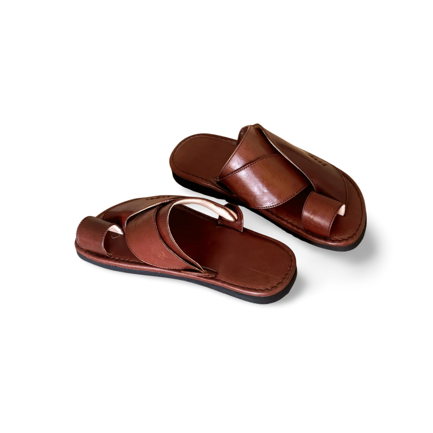 Brown Goat Leather Saudi Style Shoes - MEN